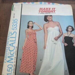 Vintage McCalls 5335 70s Knit Sun Dress Sewing Pattern Maxi Misses Size 6 to 8